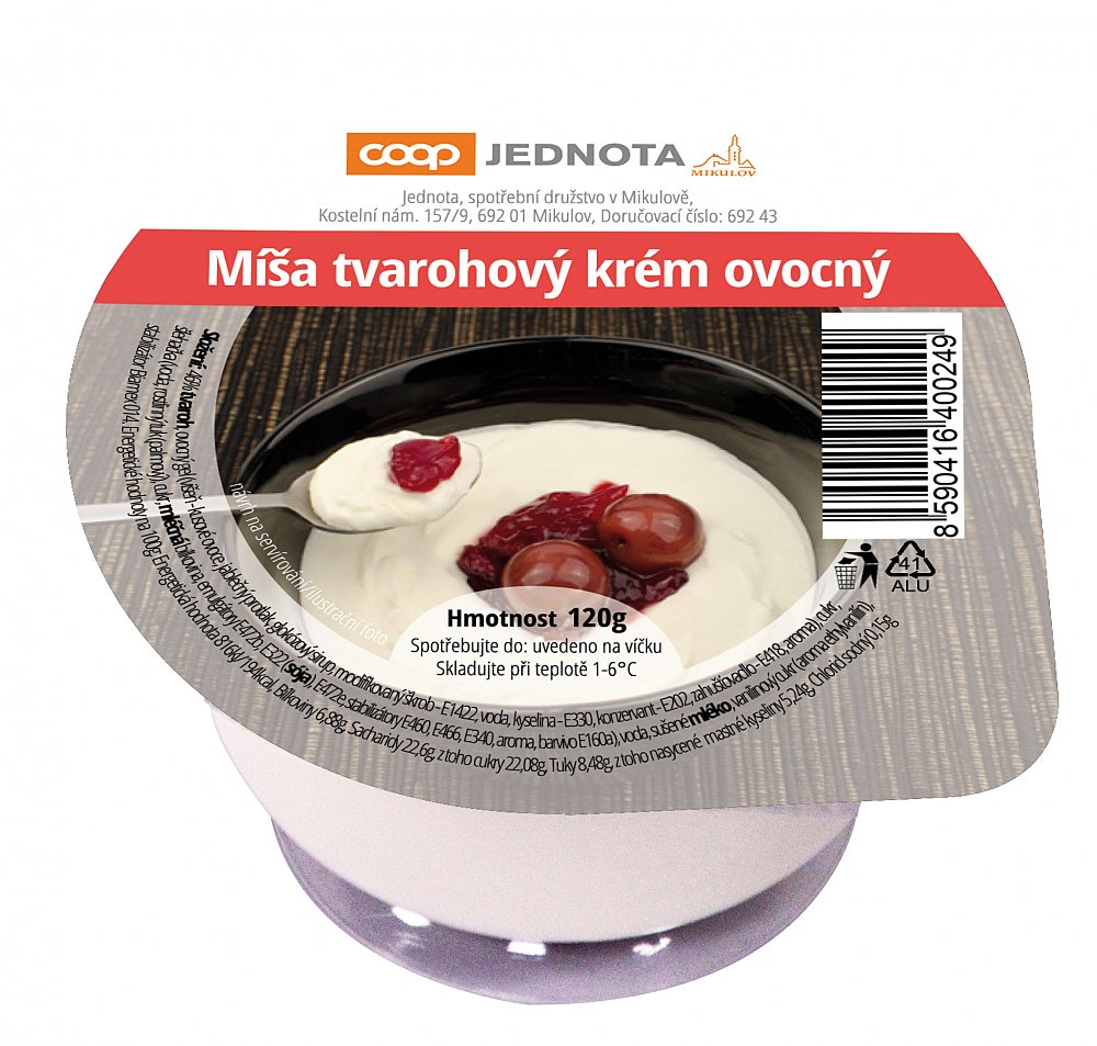 Míša tvarohový krém ovocný 120 g - obrázek