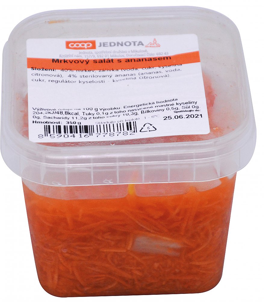 Mrkvový salát s ananasem 350 g - obrázek